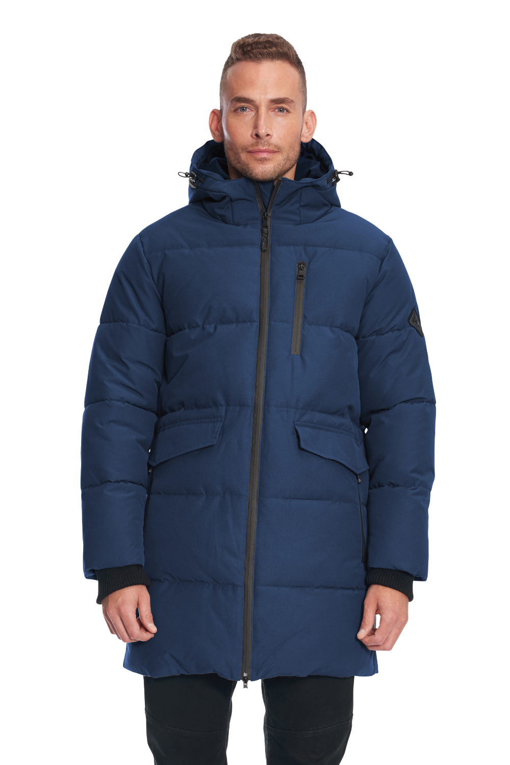 JASPER | MEN'S VEGAN DOWN (RECYCLED) PUFFER COAT, NAVY