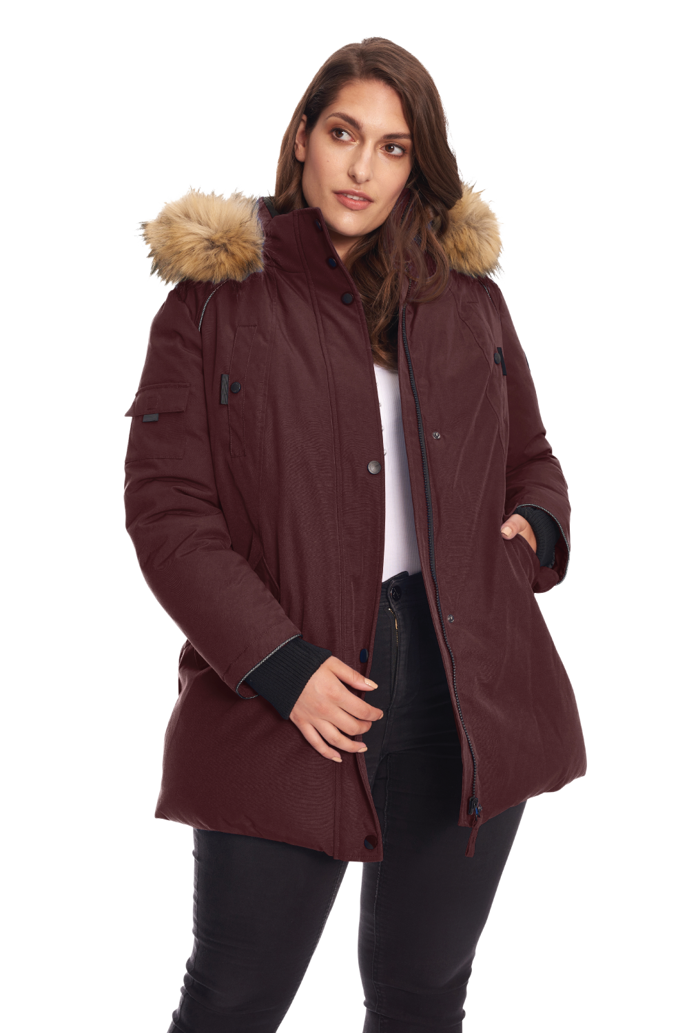 GLACIER PLUS | WOMEN'S VEGAN DOWN (RECYCLED) PARKA, GRAPE (PLUS SIZE)