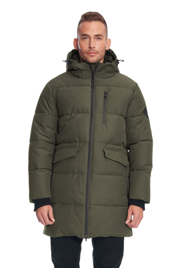 JASPER | MEN'S VEGAN DOWN (RECYCLED) PUFFER COAT, OLIVE