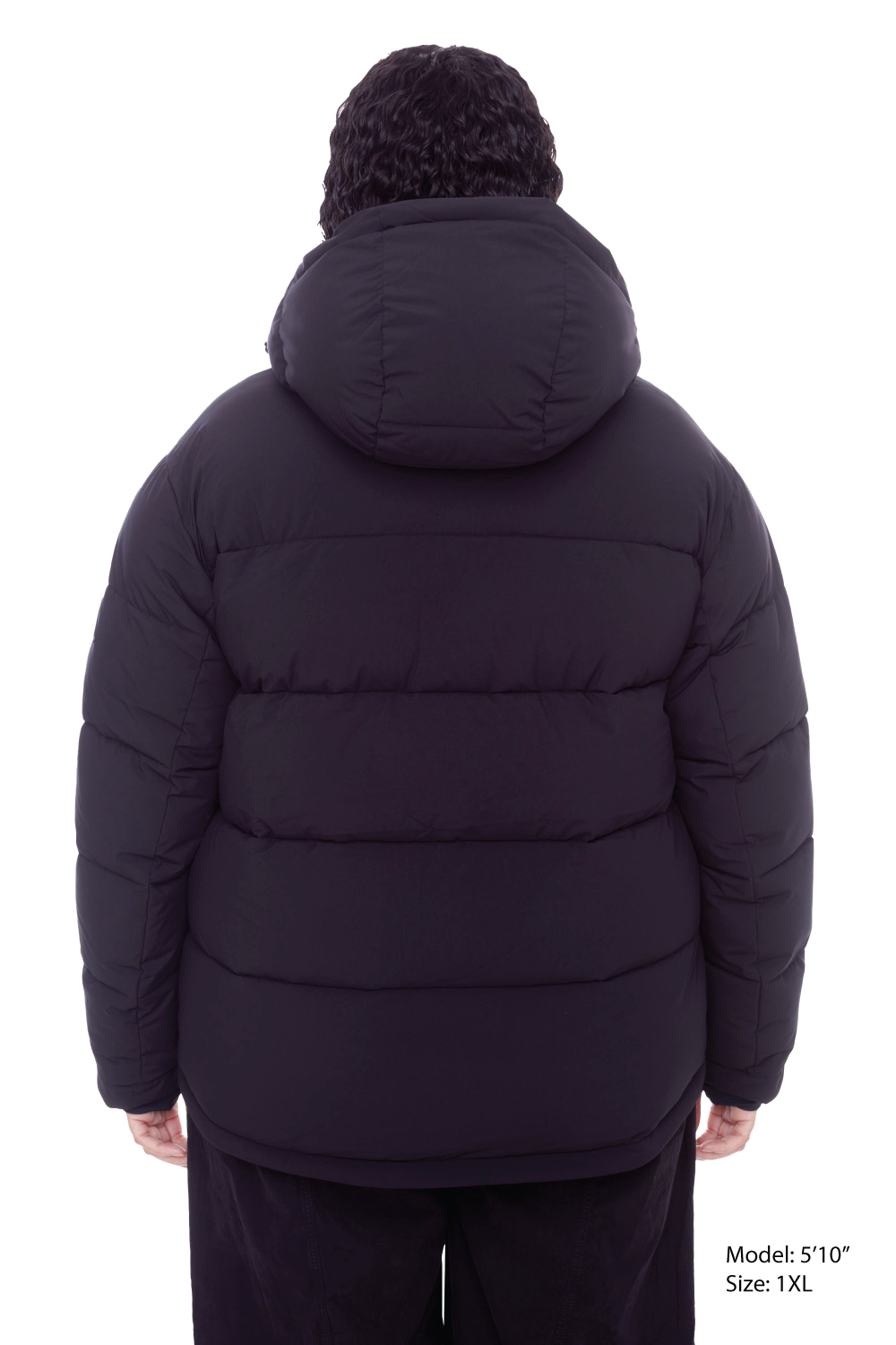 FORILLON PLUS | WOMEN'S VEGAN DOWN (RECYCLED) SHORT PUFFER JACKET, BLACK (PLUS SIZE)