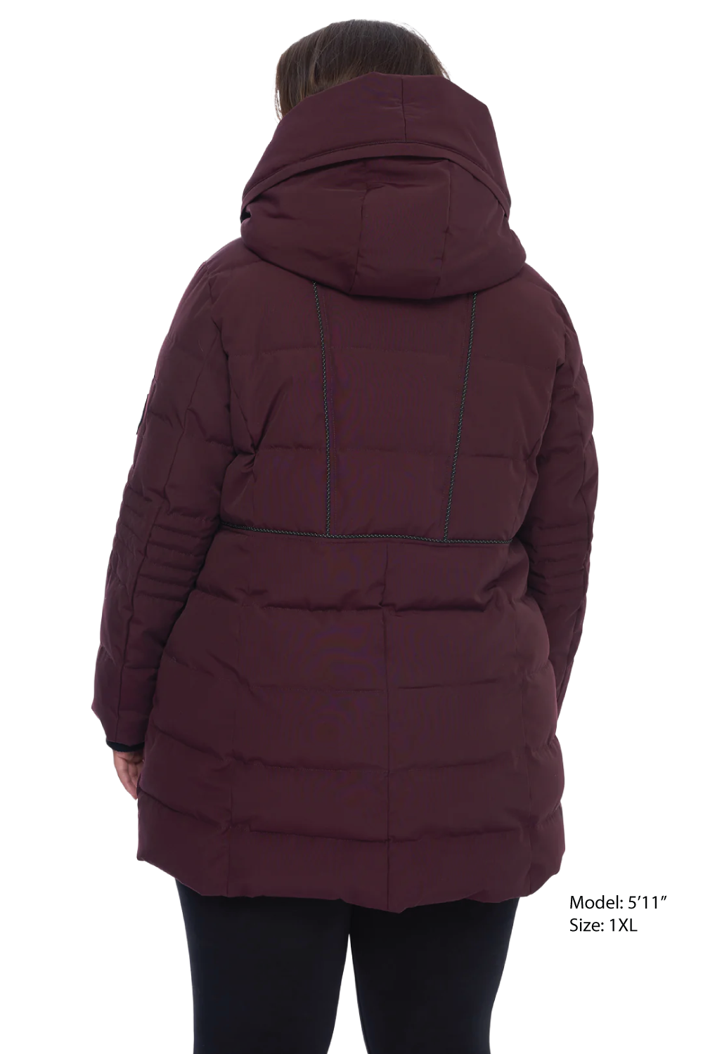 KOOTNEY PLUS | WOMEN'S VEGAN DOWN (RECYCLED) MID-LENGTH PARKA, GRAPE (PLUS SIZE)