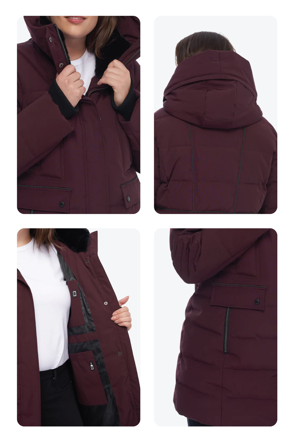 KOOTNEY PLUS | WOMEN'S VEGAN DOWN (RECYCLED) MID-LENGTH PARKA, GRAPE (PLUS SIZE)