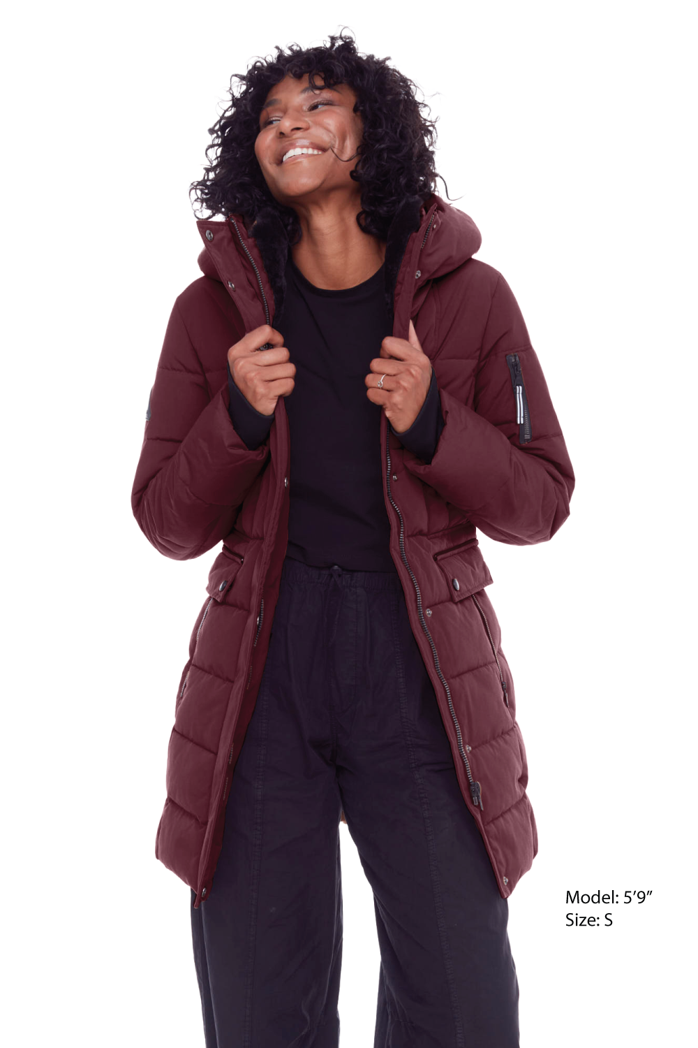 KOOTNEY | WOMEN'S VEGAN DOWN (RECYCLED) MID-LENGTH PARKA, GRAPE