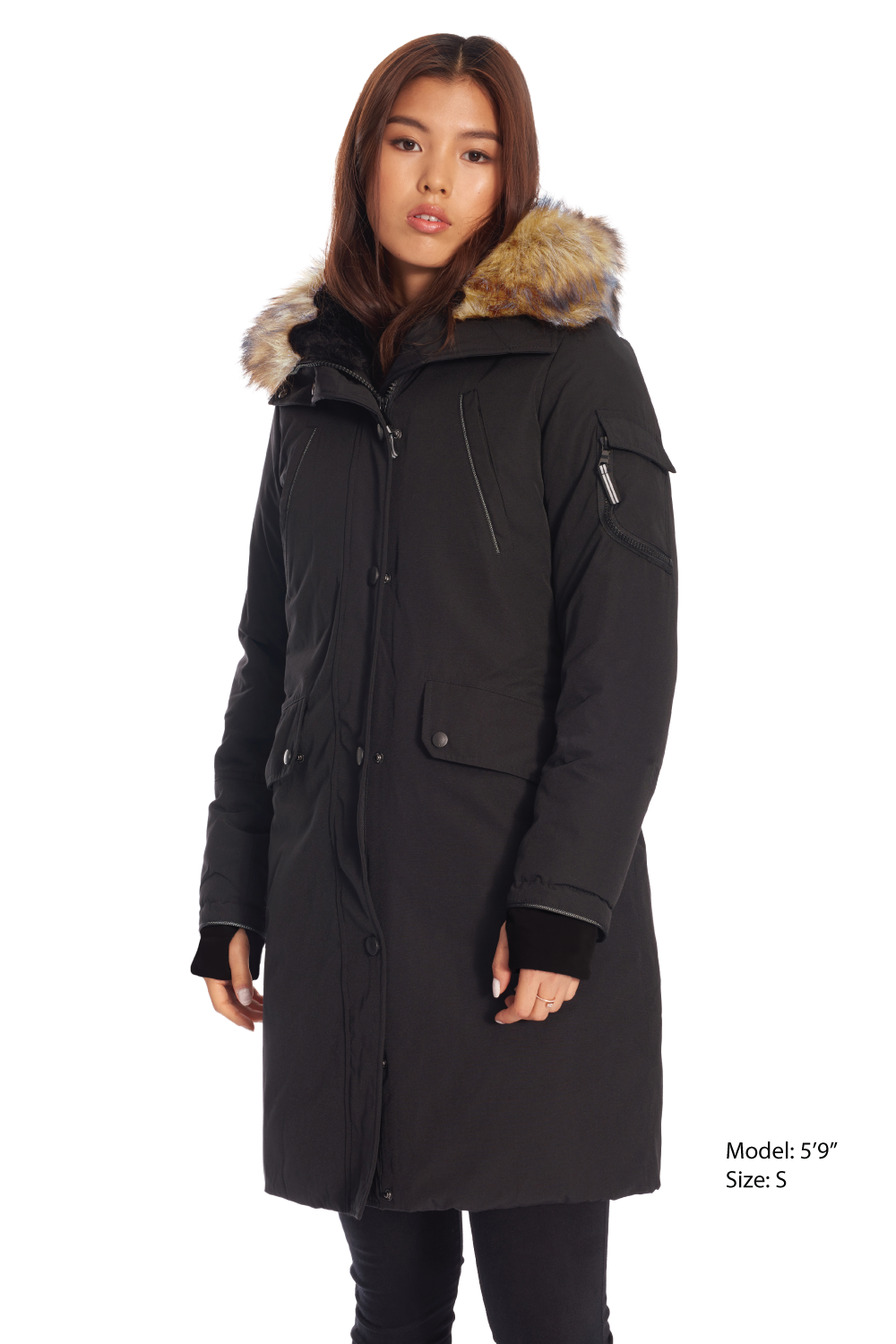 LAURENTIAN | WOMEN'S VEGAN DOWN (RECYCLED) LONG PARKA, BLACK
