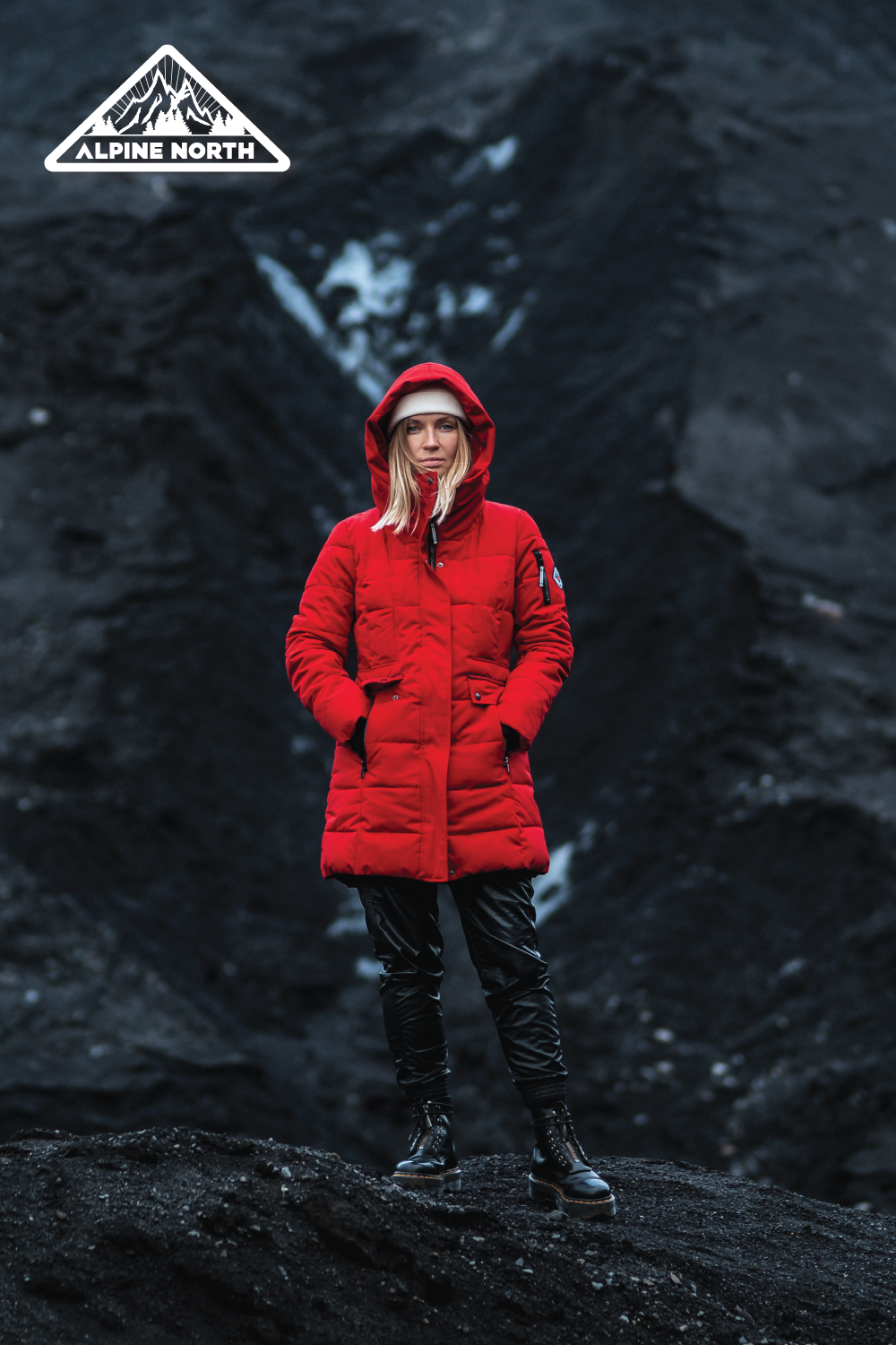 KOOTNEY | WOMEN'S VEGAN DOWN (RECYCLED) MID-LENGTH PARKA, BLACK