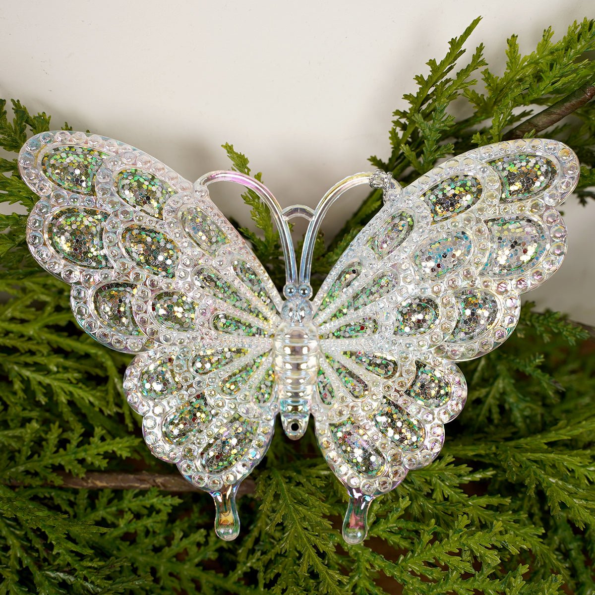 Opalescent Butterfly Christmas Ornament