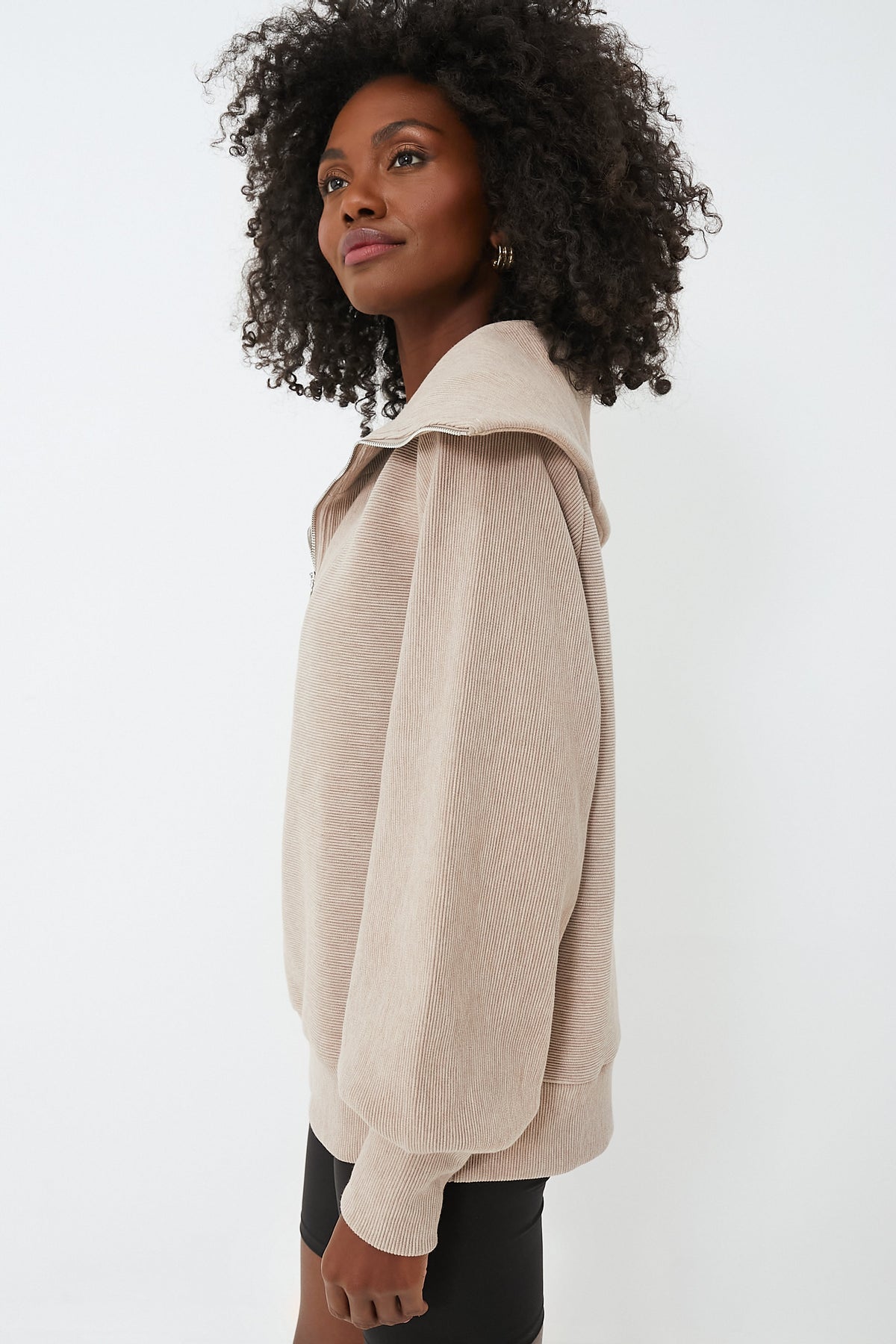Taupe Marl Vine Half Zip