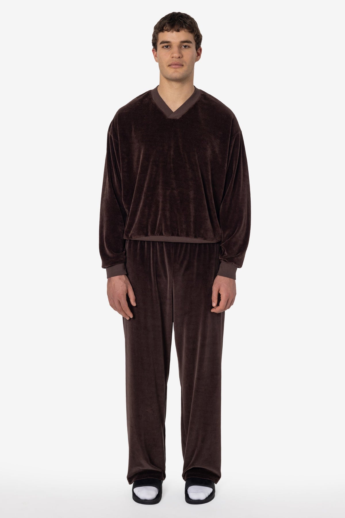 VLR56GD - Garment Dye Velour V-neck Sweatshirt