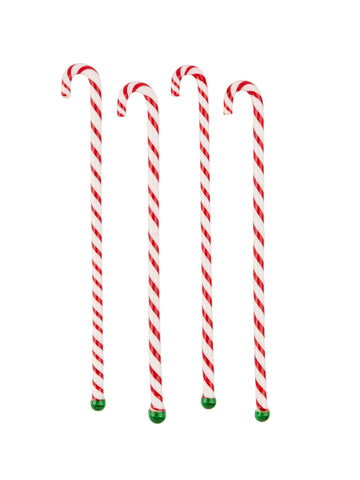 Vintage 1950s Candy Cane Glass Swizzle Sticks