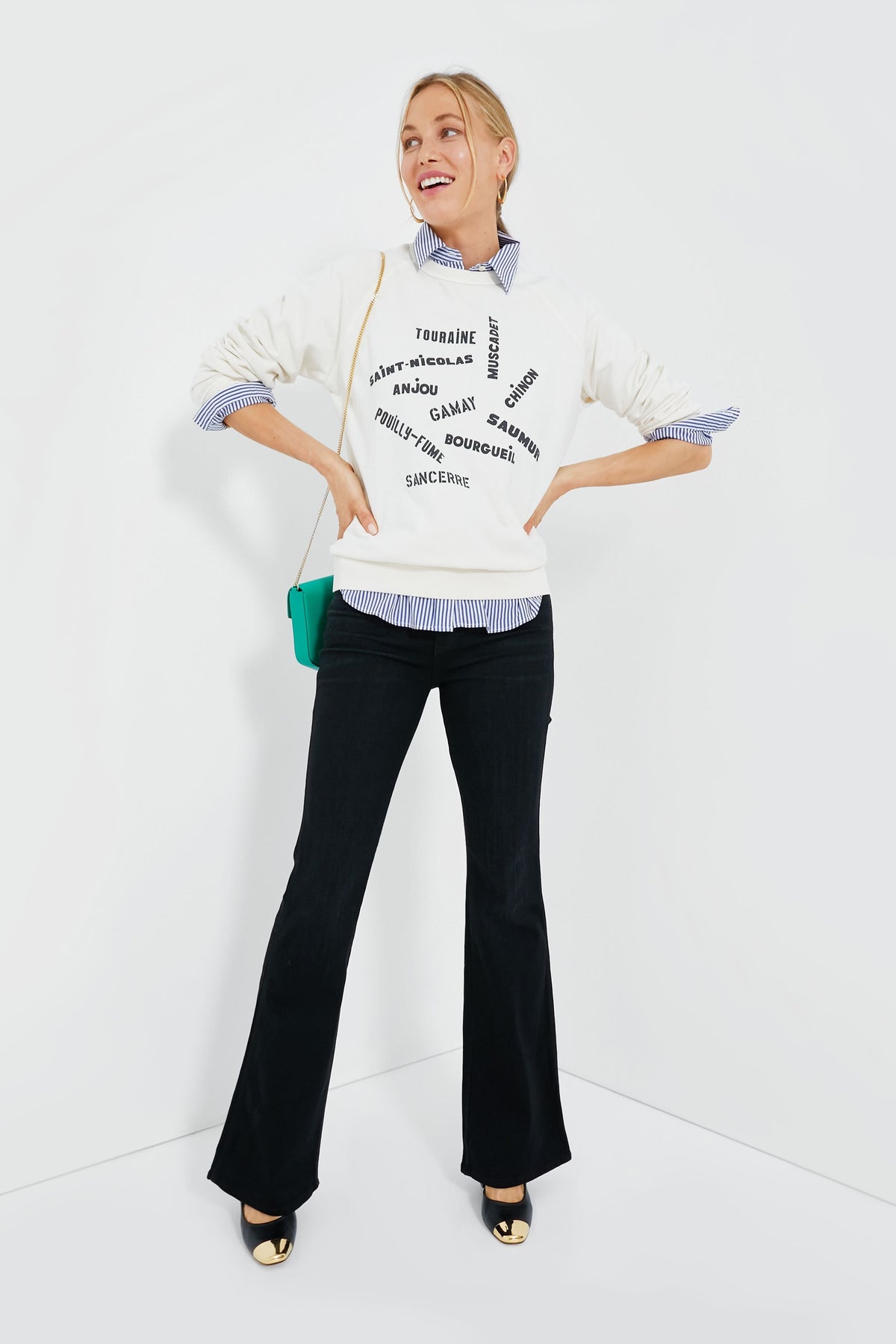 Cream with Black Valle de Loire Sweatshirt