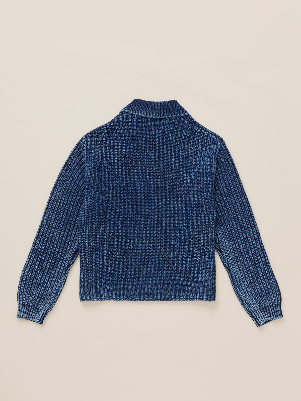 Sunwashed Indigo Cotton Lodge Cardigan - Midnight Indigo Wash