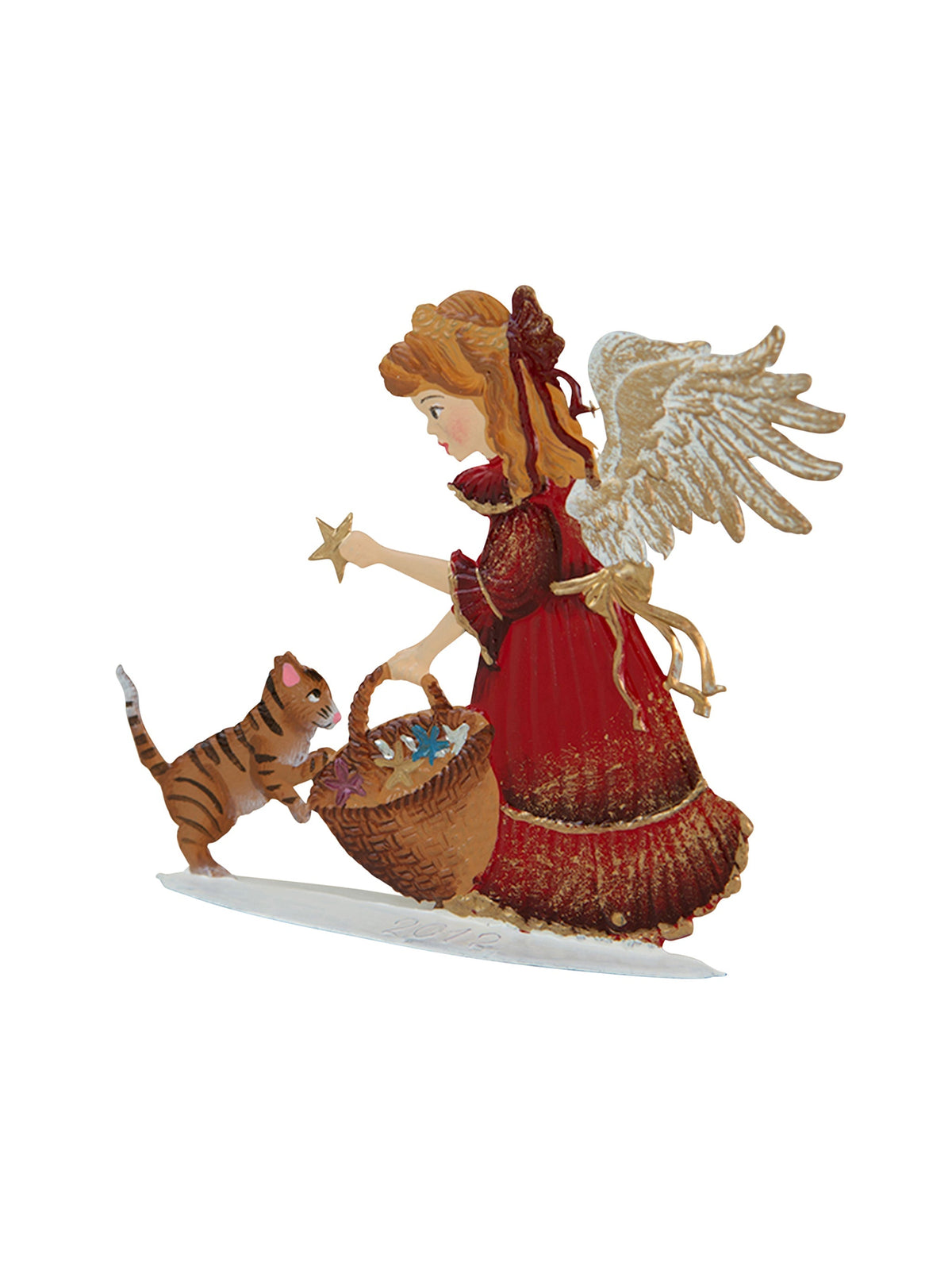 Wilhelm Schweizer Pewter Angel Basket of Stars