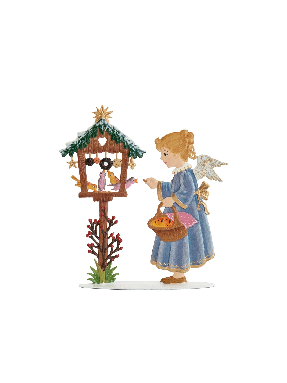 Wilhelm Schweizer Pewter Feeding the Birds Pewter Angel