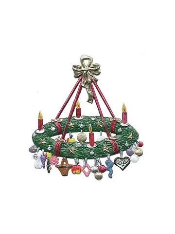 Wilhelm Schweizer Pewter Large Advent Wreath Ornament