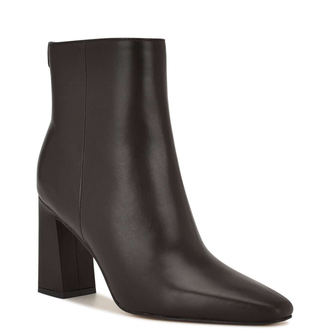 Reraye Block Heel Ankle Leather Booties