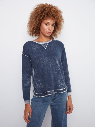 Cotton Crew Neck Sweater - Midnight