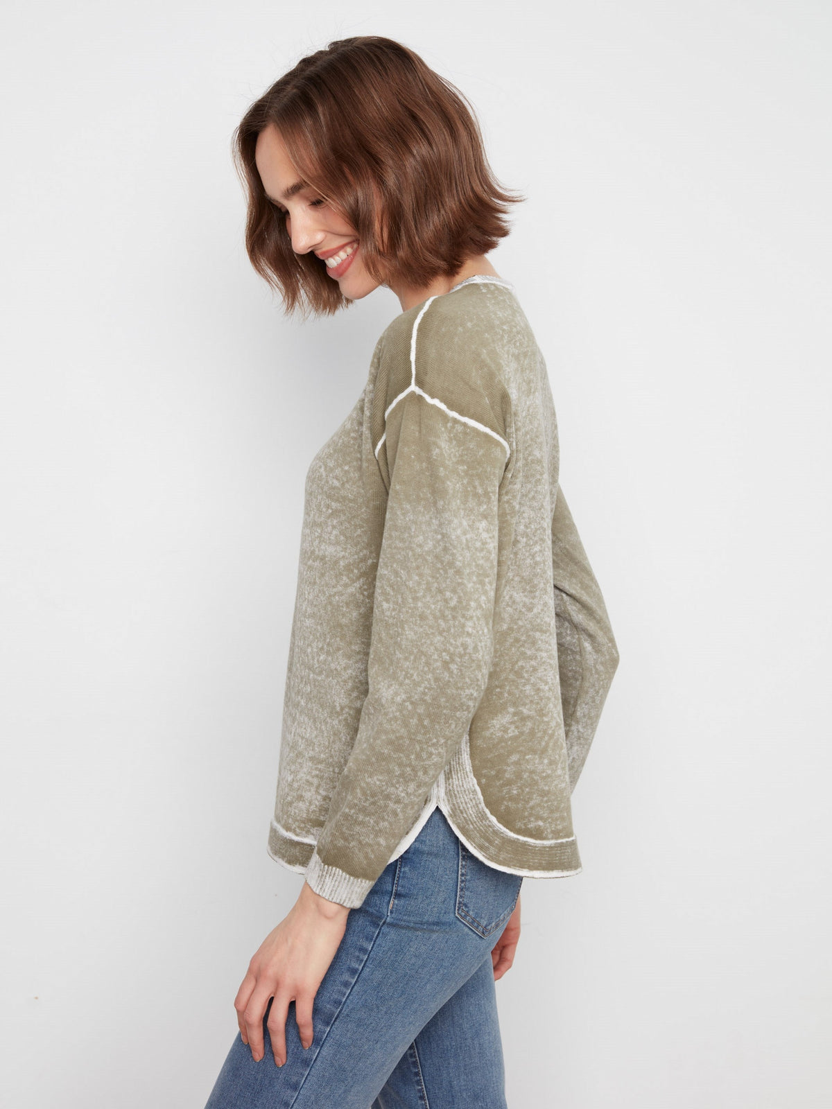 Cotton Crew Neck Sweater - Verveine