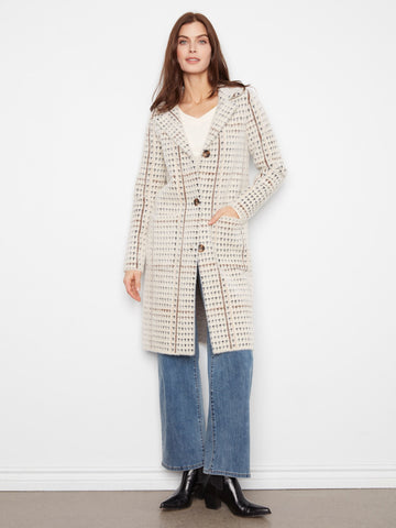 Long Plaid Knit Coatigan - Aberdeen