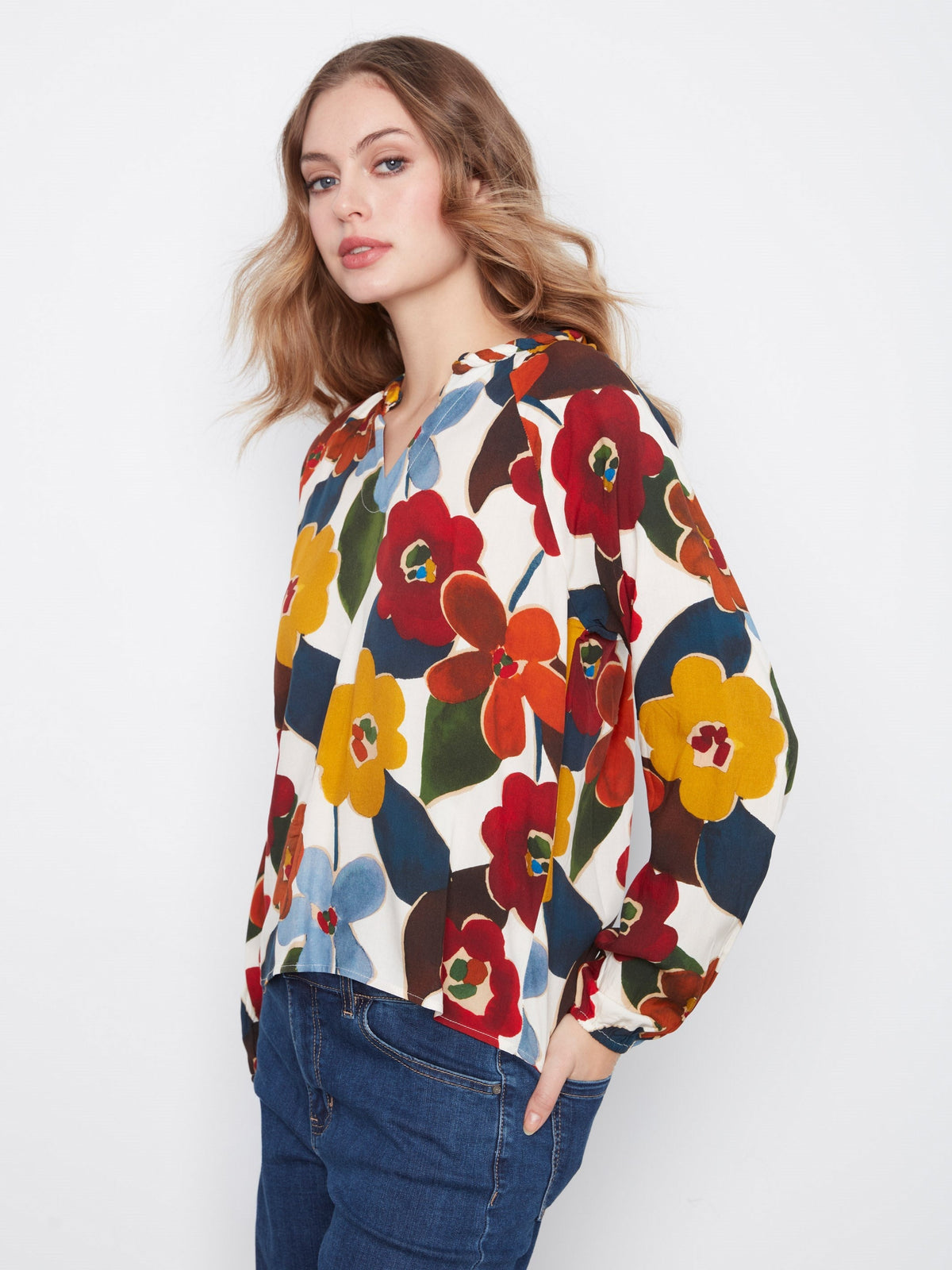 Printed Popover Blouse - Jazzy
