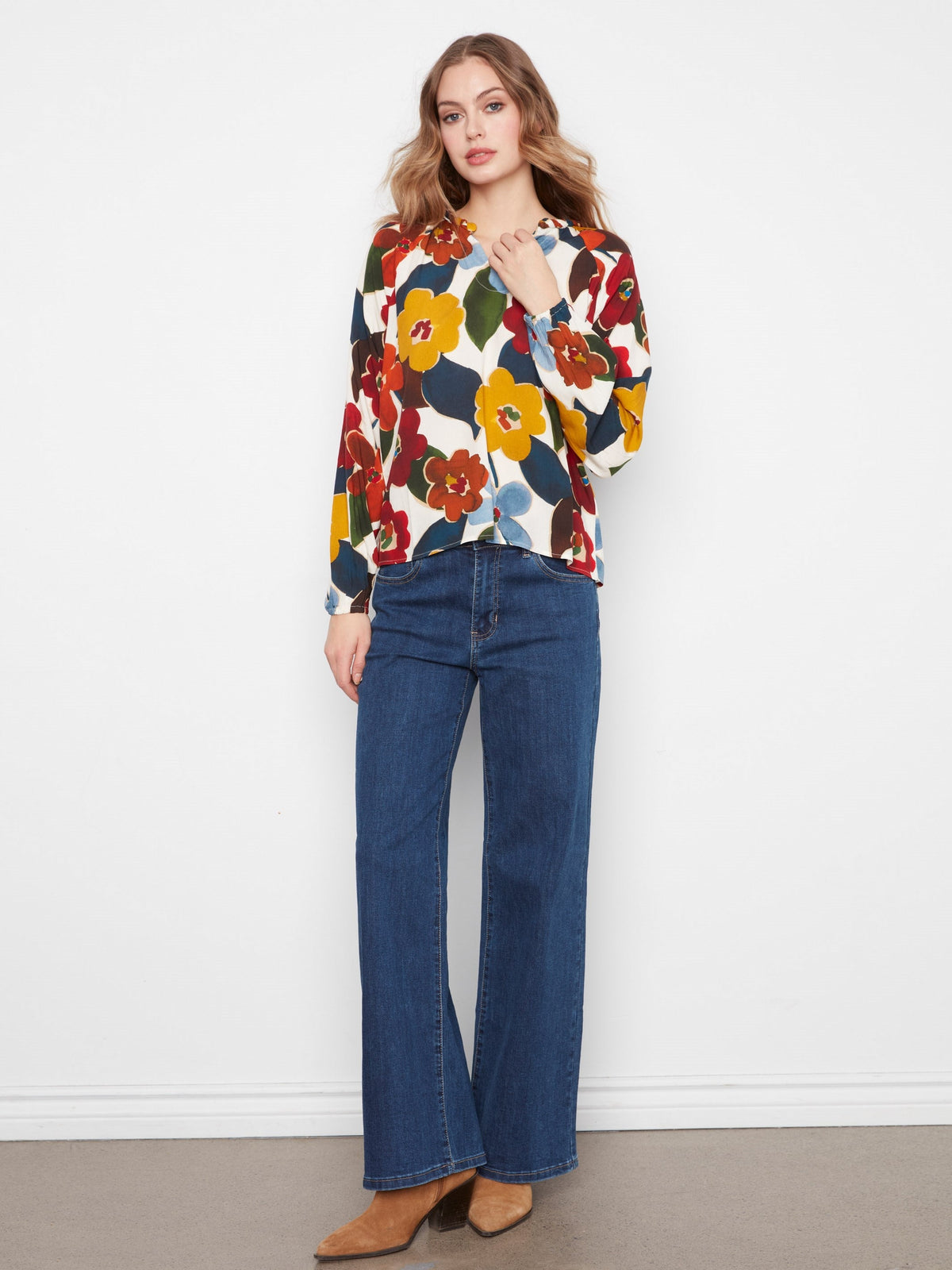 Printed Popover Blouse - Jazzy