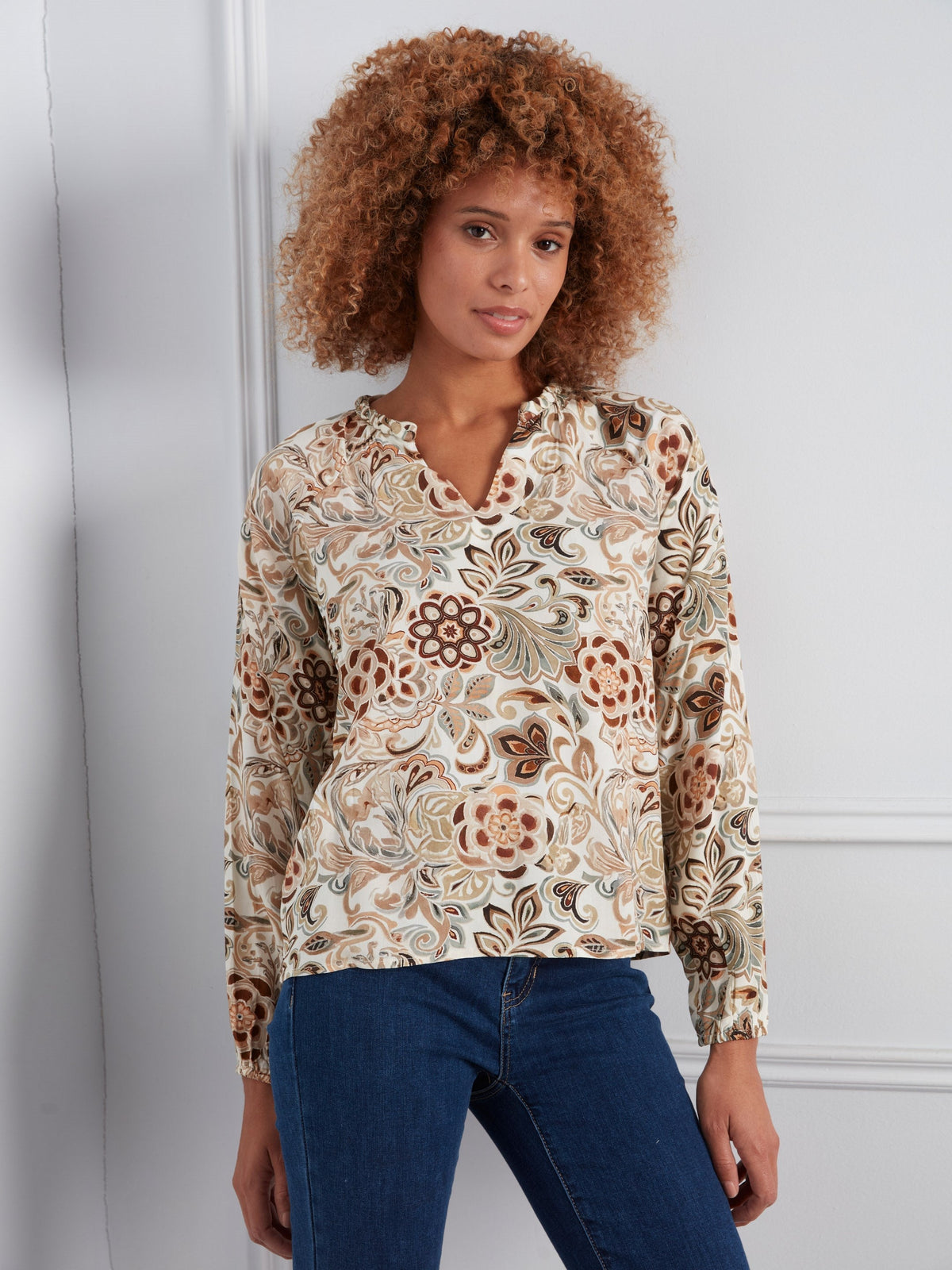 Printed Popover Blouse - Tapestry