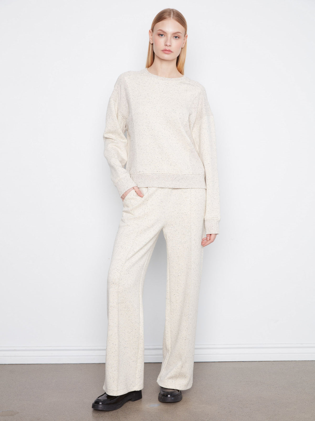 Soft Scuba Crew Neck Sweatshirt - Cookie & Cream
