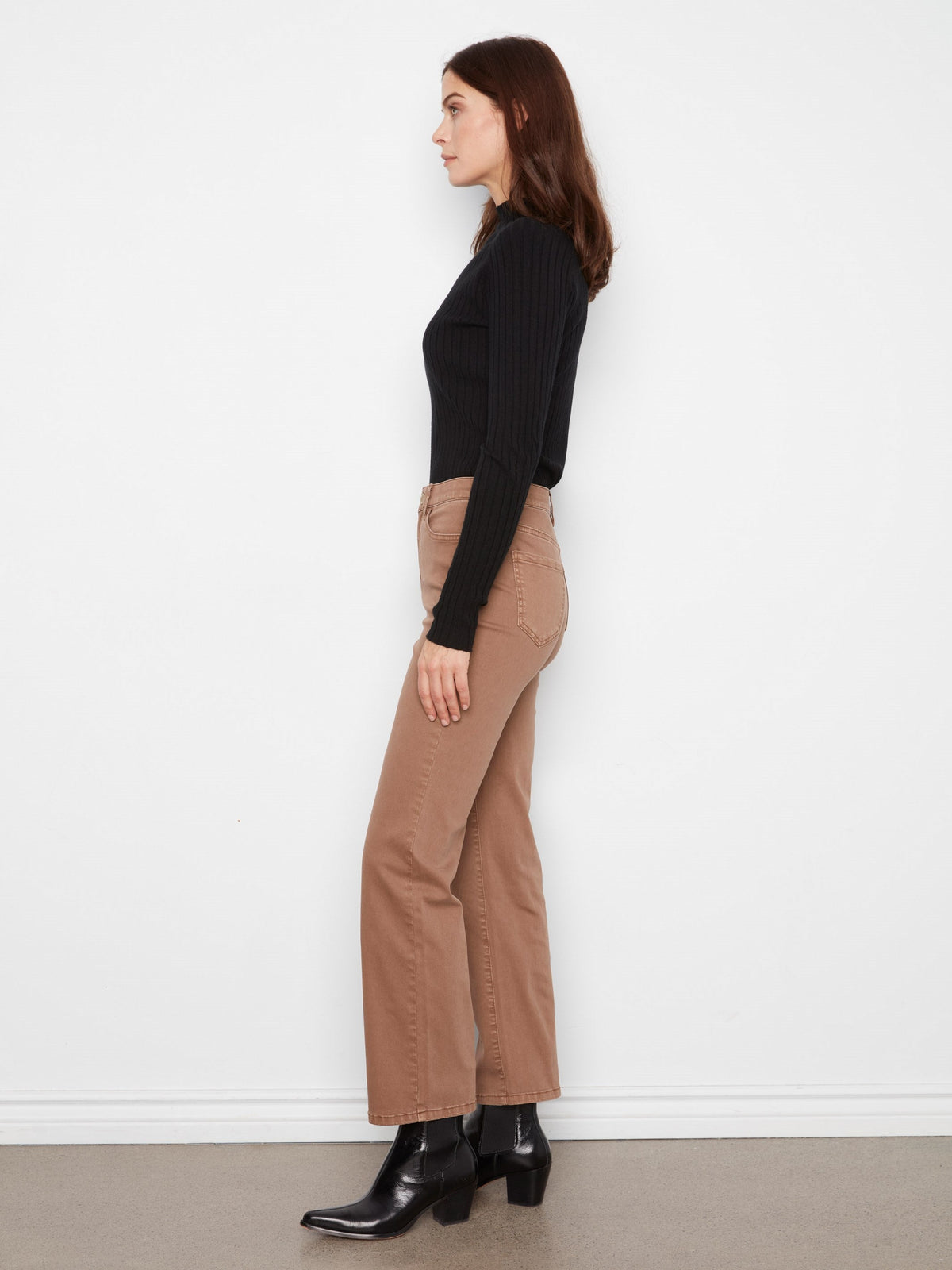 Straight Leg Twill Pants - Truffle