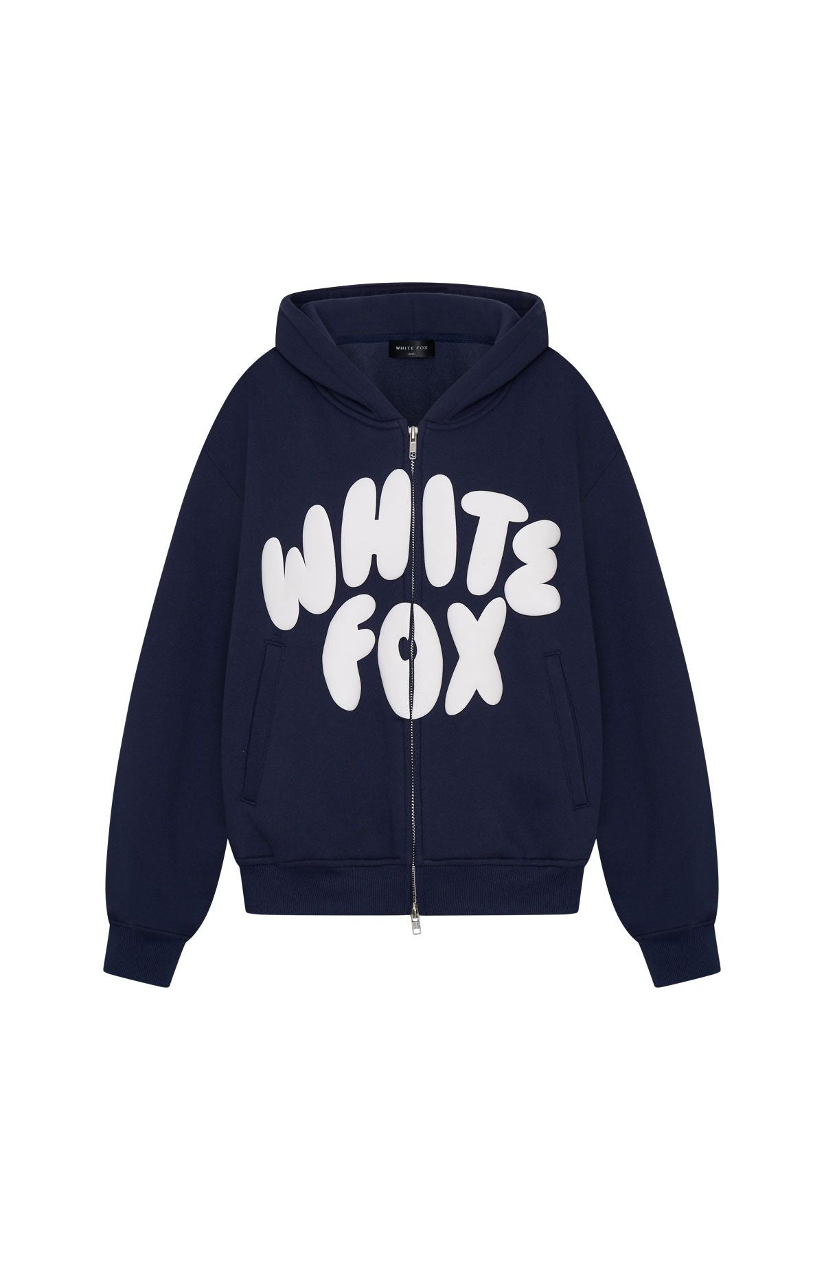Club 14 Allie Boxy Zip Front Hoodie Navy