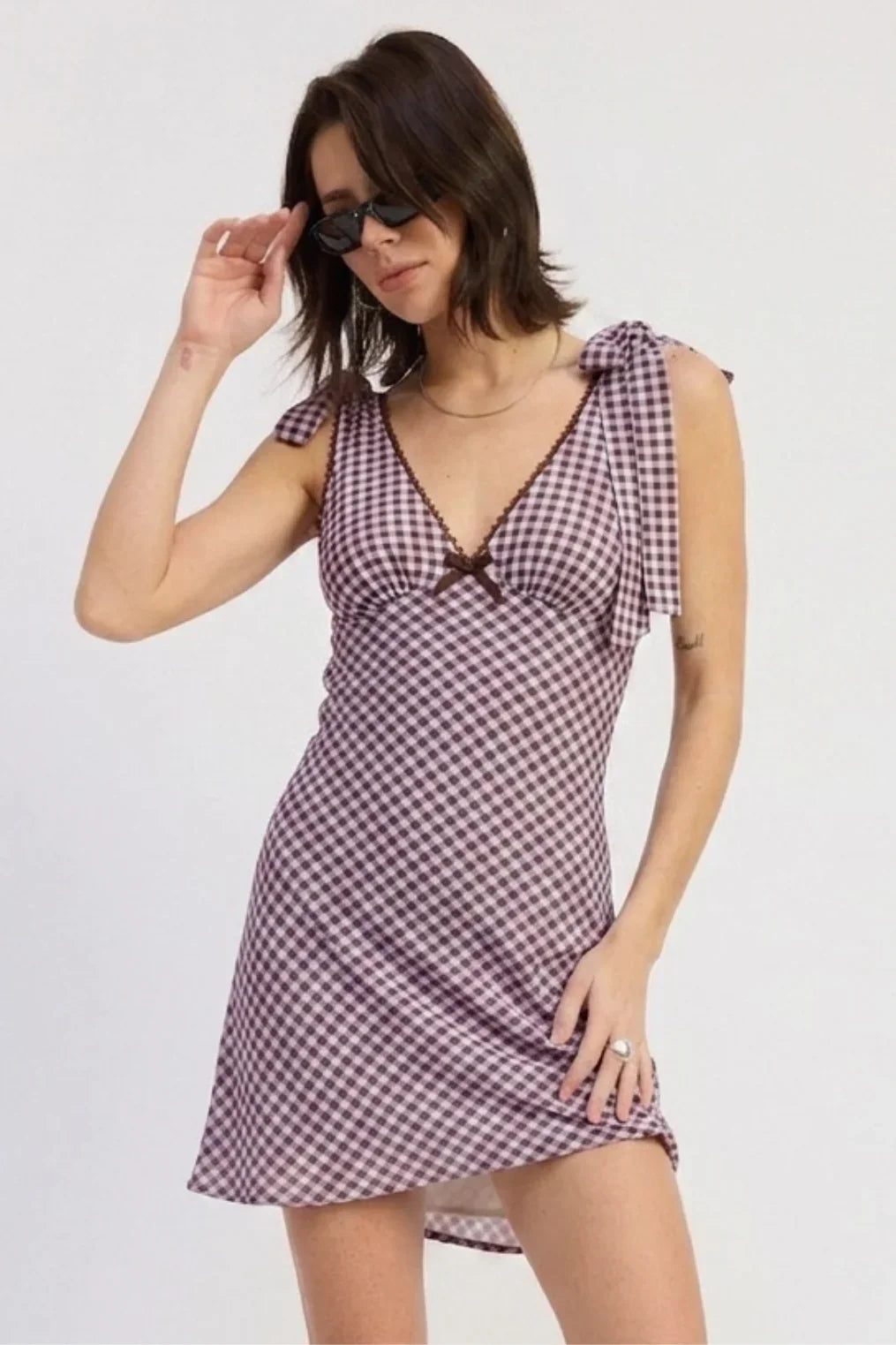 TIE SHOULDER MINI DRESS