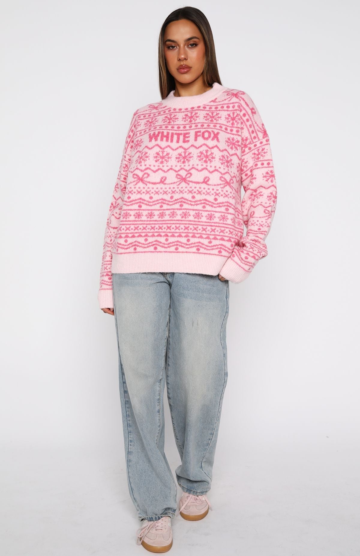 Arctic Fire Knit Sweater Baby Pink