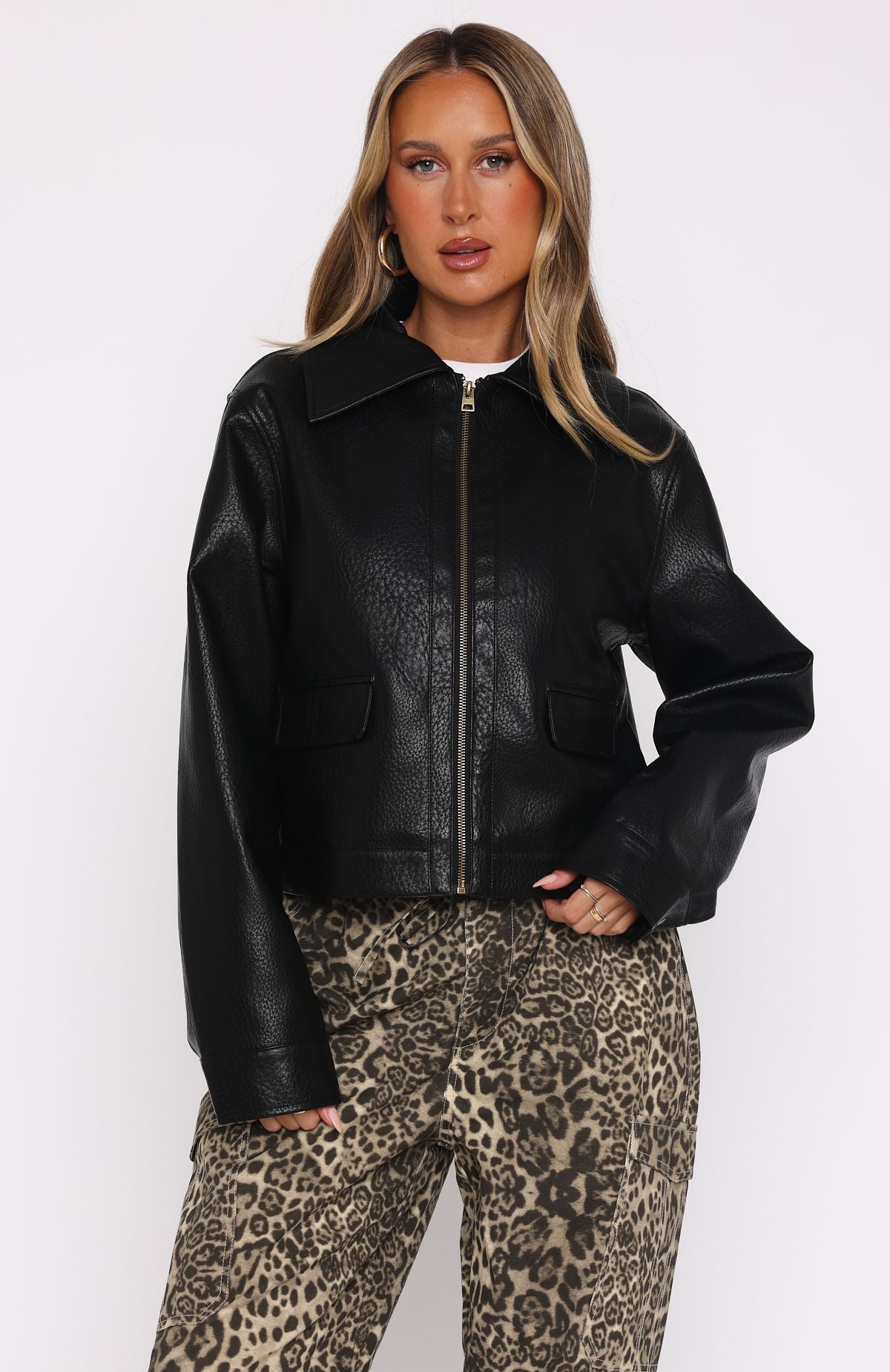 Nobody Told Me PU Jacket Black