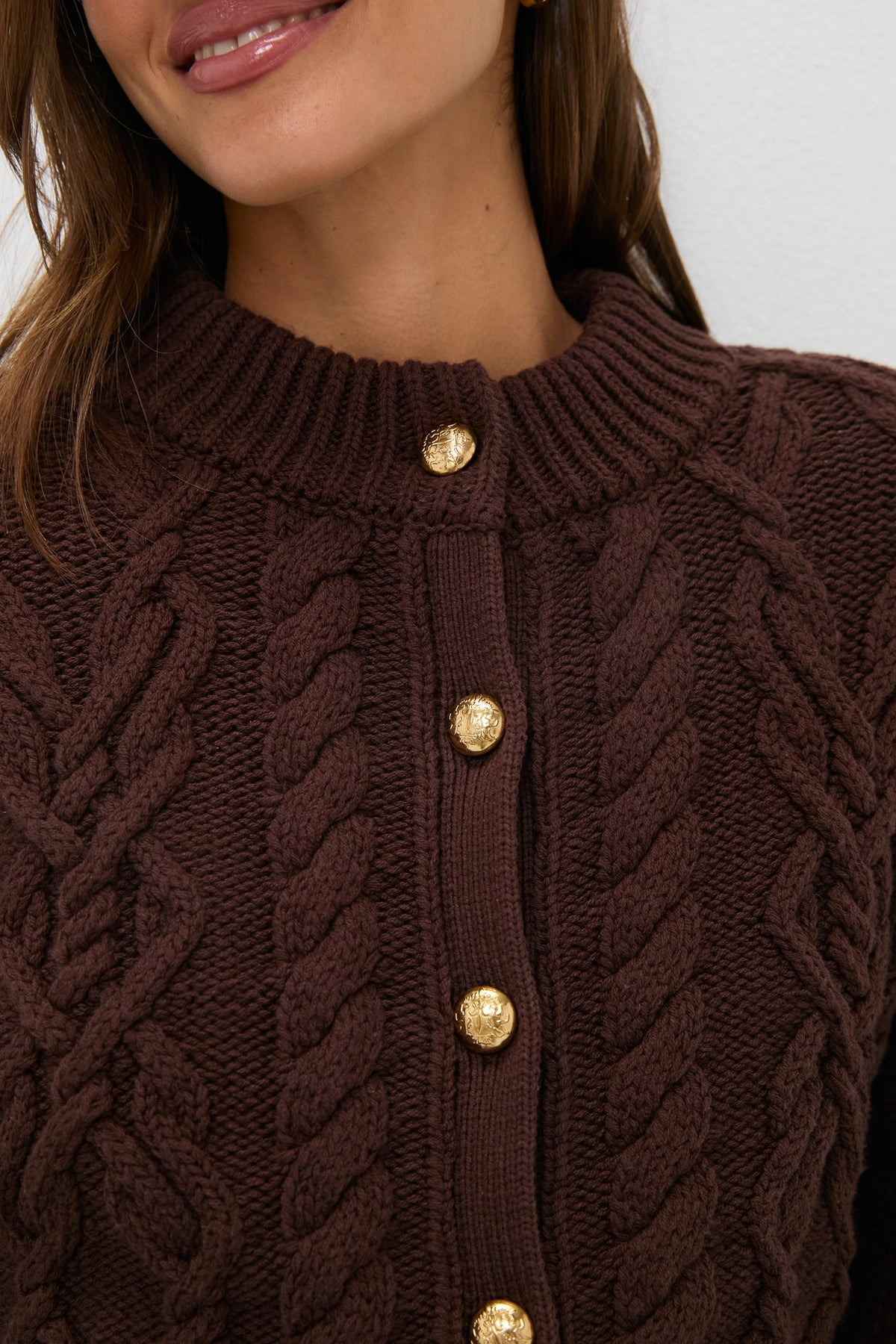 Brown Cotton Colette Cardigan