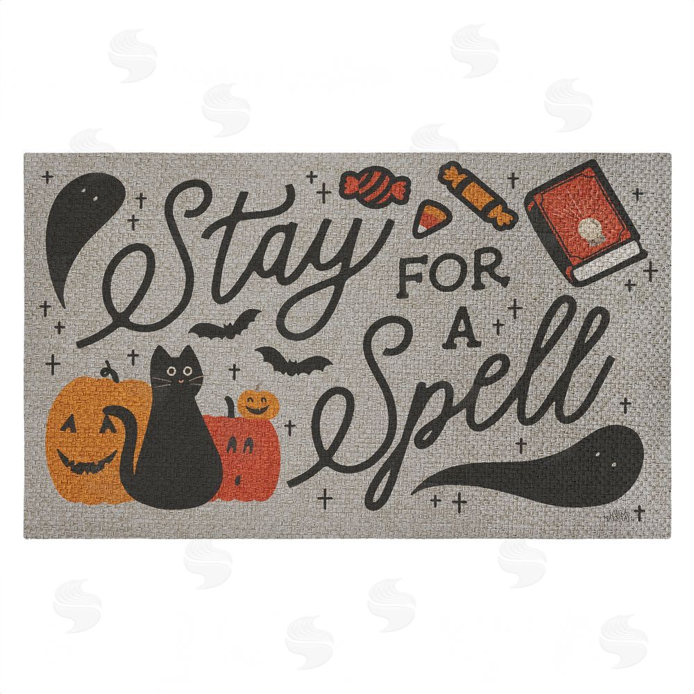 Laura Marshall | Stay for a Spell Spooky Welcome Faux Sisal Door Mat