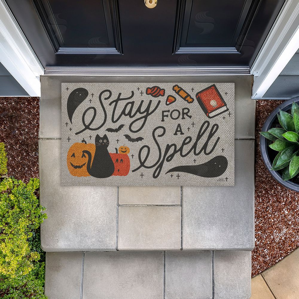 Laura Marshall | Stay for a Spell Spooky Welcome Faux Sisal Door Mat