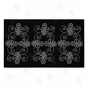 El Perkin | Symmetrical Spirals on Black Non-Woven Door Mat