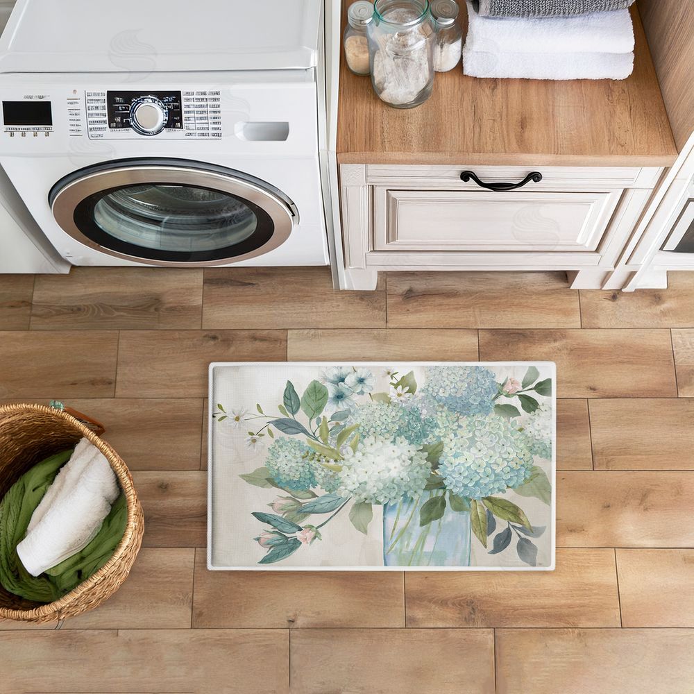 Nan | Blue Hydrangeas Galore Plush Bath Mat