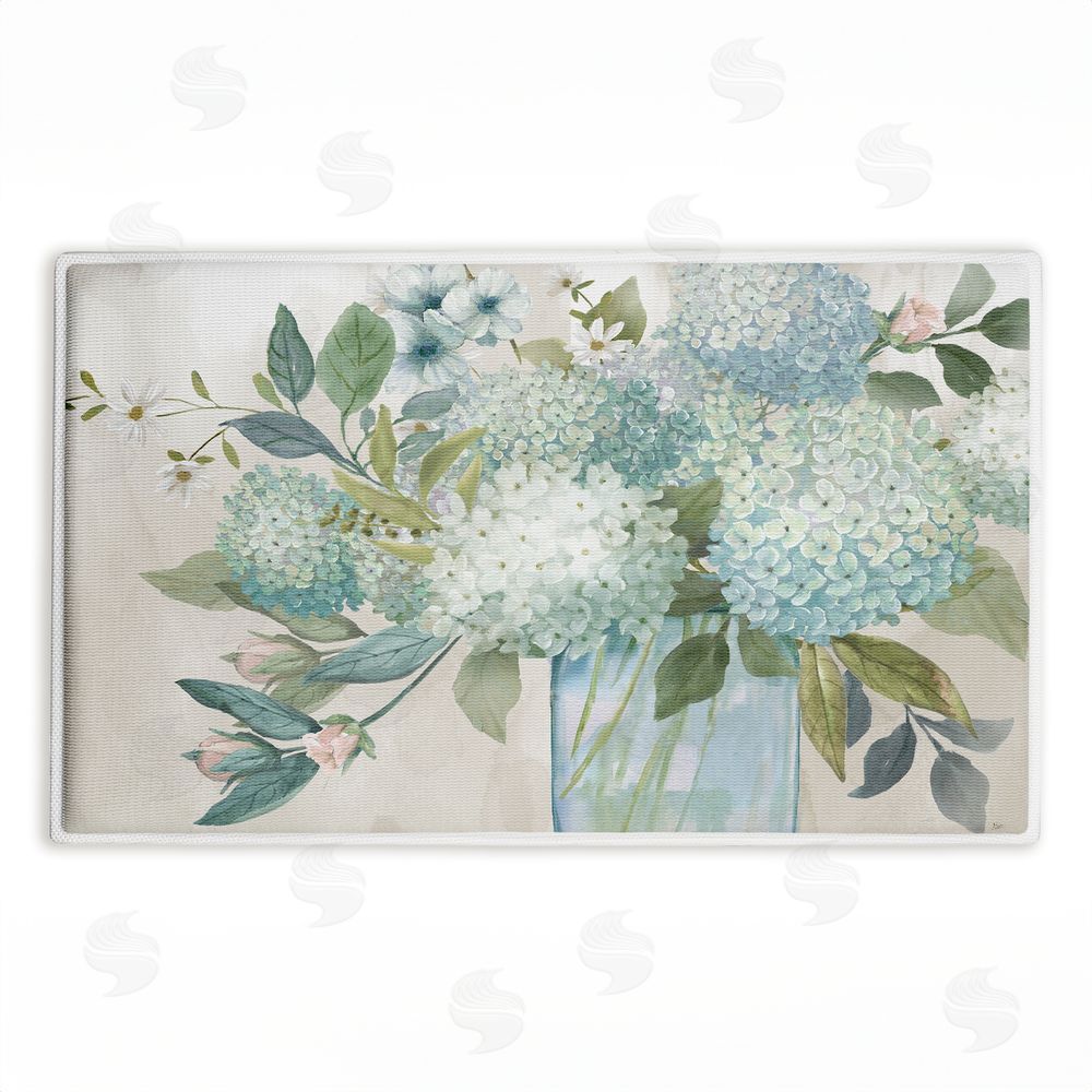 Nan | Blue Hydrangeas Galore Plush Bath Mat