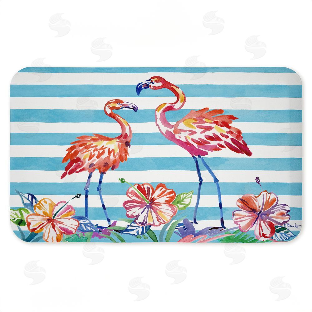 Paul Brent | Brushstroke Flamingo Stripes Anti-Fatigue Mat