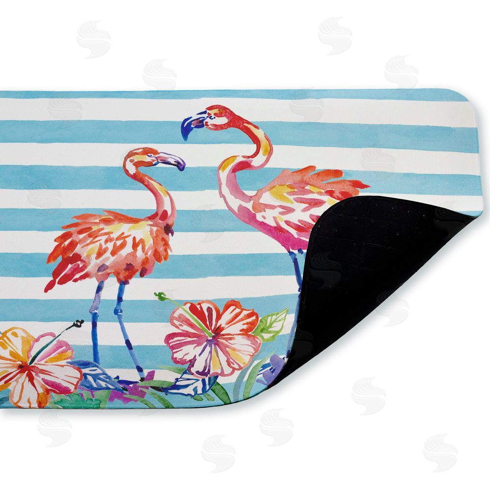 Paul Brent | Brushstroke Flamingo Stripes Anti-Fatigue Mat