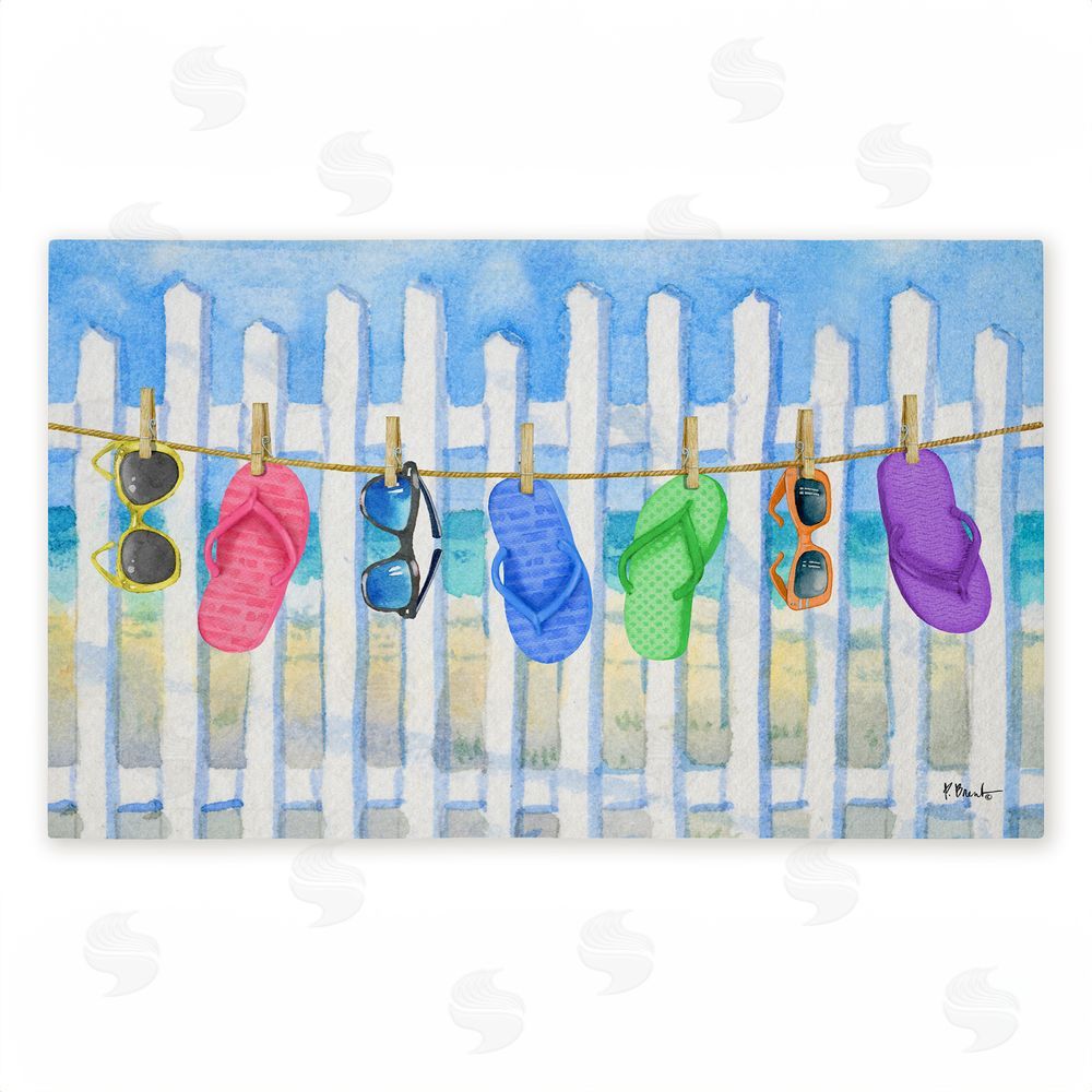 Paul Brent | Flip Flop Clothesline Beach Non-Woven Door Mat