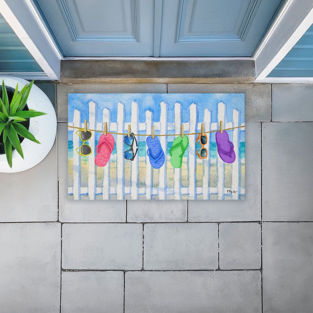 Paul Brent | Flip Flop Clothesline Beach Non-Woven Door Mat