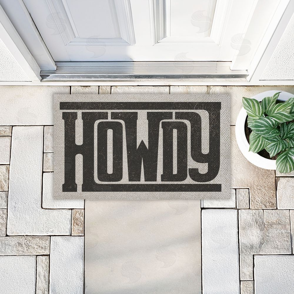 Sisi and Seb | Bold Western Howdy Greeting Faux Sisal Door Mat