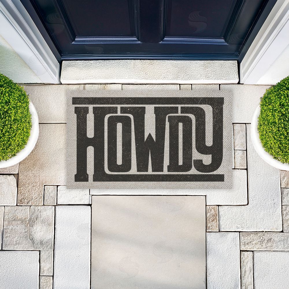 Sisi and Seb | Bold Western Howdy Greeting Faux Sisal Door Mat