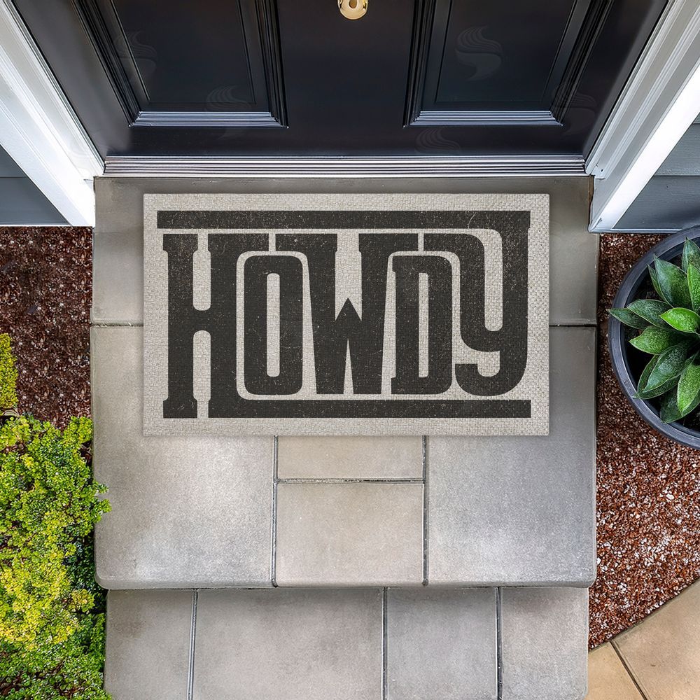 Sisi and Seb | Bold Western Howdy Greeting Faux Sisal Door Mat
