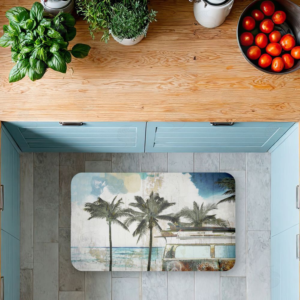 Sasha | Retro Van Summer Beach View Anti-Fatigue Mat