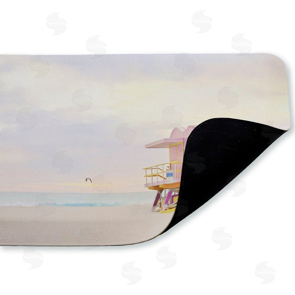 Seven Trees Design | Pink Serene Beach Hut Anti-Fatigue Mat