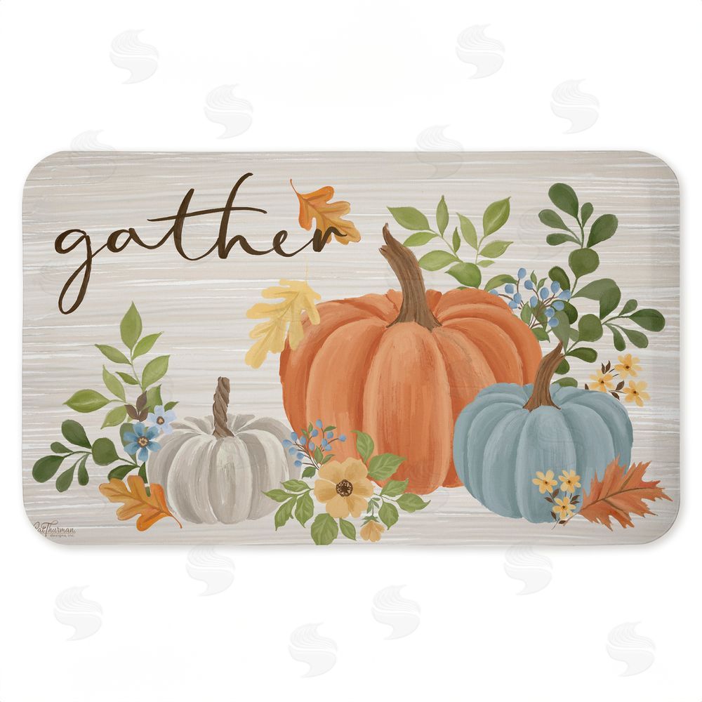 Cat Thurman Designs | Gather Welcome Autumn Pumpkins Anti-Fatigue Mat