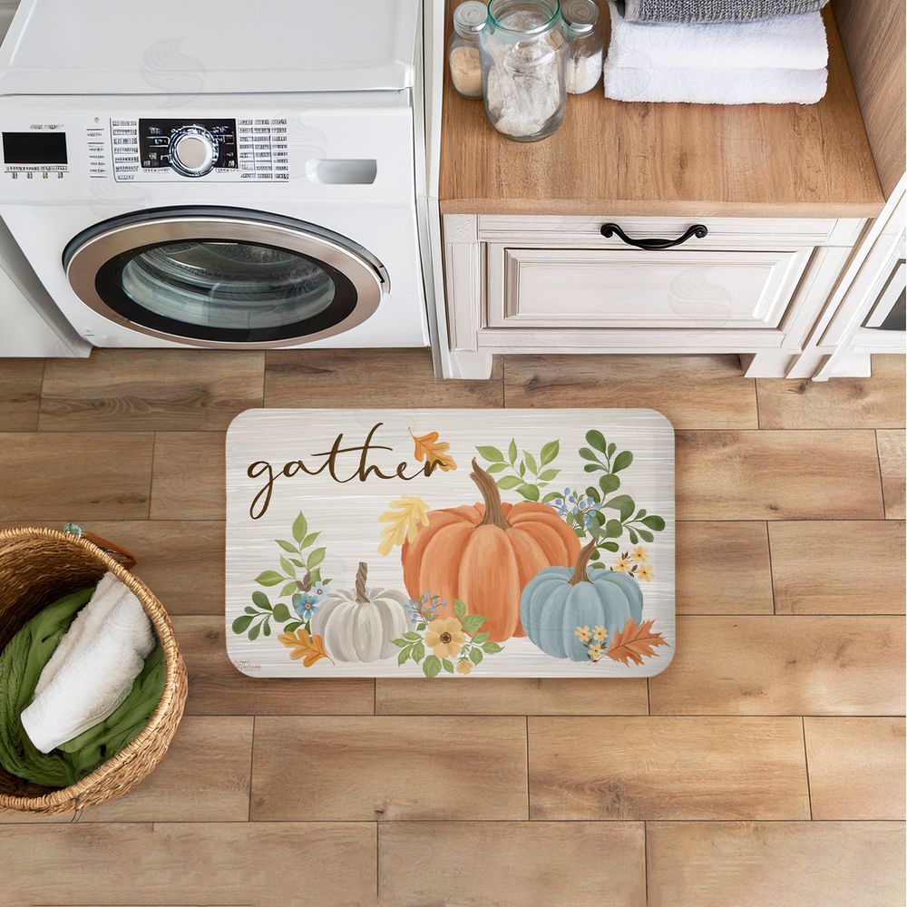 Cat Thurman Designs | Gather Welcome Autumn Pumpkins Anti-Fatigue Mat