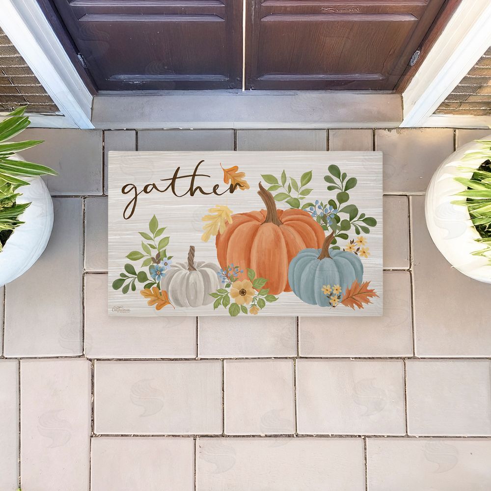 Cat Thurman Designs | Gather Welcome Autumn Pumpkins Non-Woven Door Mat