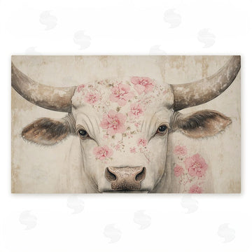 Heidi Kuntz | Floral Kissed Cow Non-Woven Door Mat